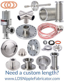 High & UHV Flanges & Fittings, Vacuum Components including KF, NW, Conflat & ISO Non-Reducing Tees & Crosses
